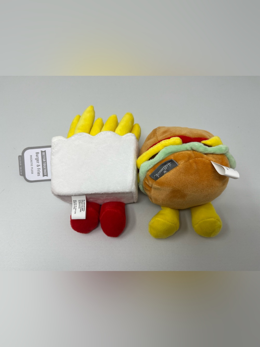 Hallmark Better Together Burger & Fries Magnetic Plush Set Foodie Stuffed Pair - Picture 3 of 6